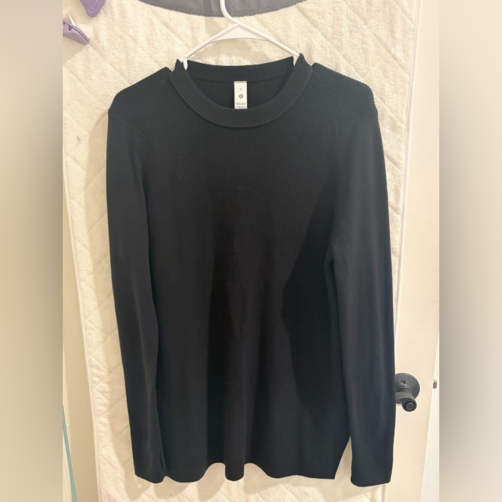 lululemon athletica Classic Cotton Blend Black Crewneck Sweater sz. M